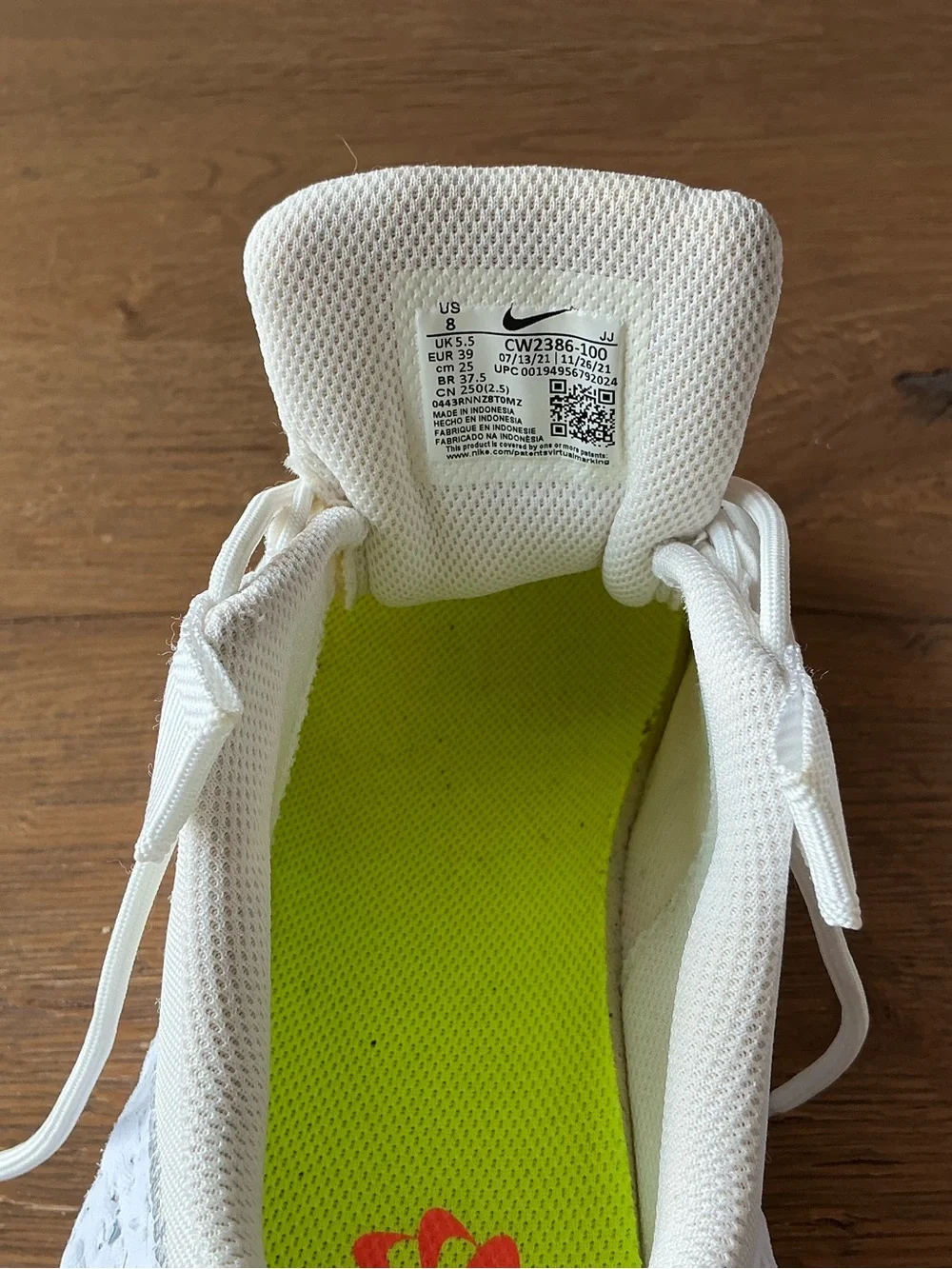 Nike White Mesh Sneaker Crater Impact CW2386-100, womens size 8